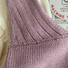 95cm ブラクロ blackcloset パープルニットビスチェ付きぽわん袖ロンT セット コーデ売り 女の子子ども服 秋冬服の画像