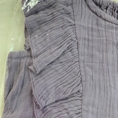 【新品】100cm GU ジーユー パープル ノースリーブティアードワンピース  紫 ラベンダー 未使用 女の子子ども服の画像