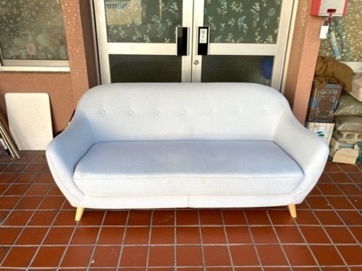 【値下げしました】ニトリ　2.5人用布張りワイドソファ(カルム2 LGY）グレー　1476