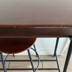 【値下げ】カウンターテーブル、チェア　3点セットの画像