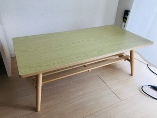 [幅90cm] ニトリ⭐️折りたたみテーブル ラポール 棚付き⭐️早い取引できる方優先です‍♀️