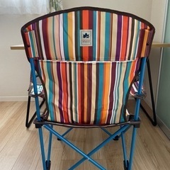 LOGOS ロゴス ROSY リクライナーチェア オレンジストライプ 73302000 キャンプ チェア タグ付　1/2の画像