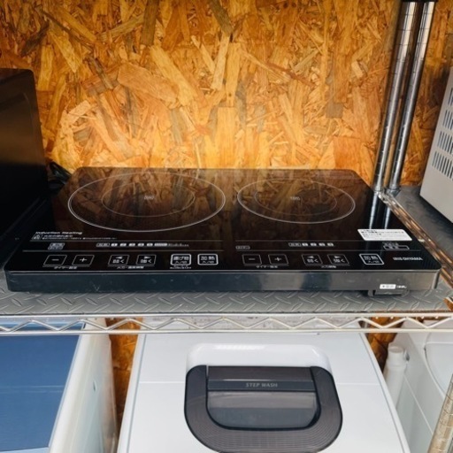 EIH1470-B 2口IHクッキングヒーター　IHヒーター　台座　1口　アイリスオーヤマ　工事不要　検　ガス台　ガスコンロ　キッチン　家電　鍋　ナベ　パーティー　宴