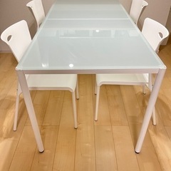 ★美品★静岡市清水区★ダイニングテーブル/椅子4脚付きガラステーブル