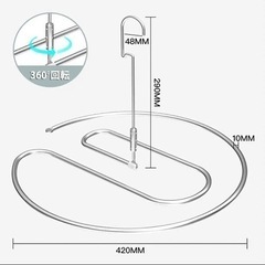 【場所を取らずに干せる】2本セット　スリム　くるくる　ハンガー　シーツ ハンガー 2本セット 折りたたみ式 寝具の画像