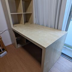 IKEA EXPEDIT シェルフユニット2×4 + デスクコン...