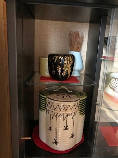 茶道具　古道具　骨董　茶釜　茶器茶道飾り棚セット