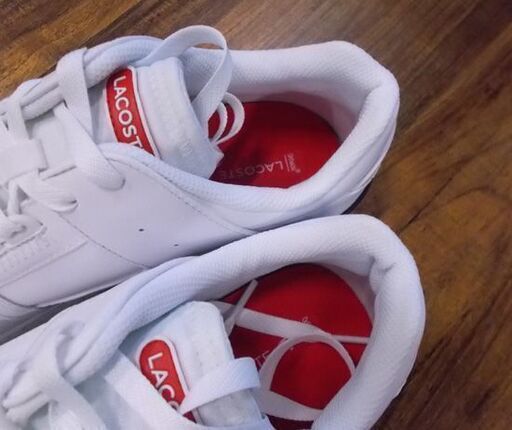 美品 ラコステ スニーカー 27cm 白 COURT CAGE 0721 1 SM00271 LACOSTE コートケージ ホワイト 