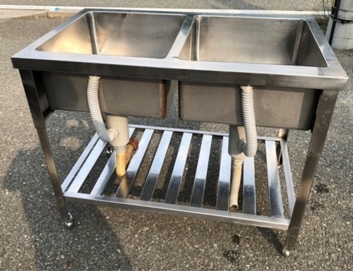 ⭐︎中古品　2槽シンク　1000×600×800〜900mm  厨房用品⭐︎