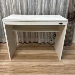 コンパク、パソコン、ワークデスク　白　木製