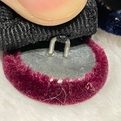 紺とワインレッド ベロアのヘアゴムの画像