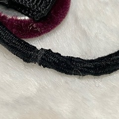 紺とワインレッド ベロアのヘアゴムの画像