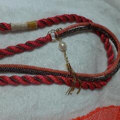 正絹振袖用絞り帯あげ&帯締セット未使用品の画像