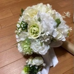 ブーケ　ブートニアセット　ポールブーケ