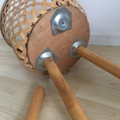 ★鉢カバー　木製　観葉植物付きの画像