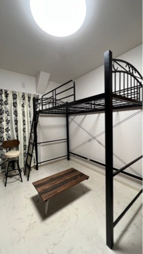 オシャレなロフトベッド！黒　アイアン