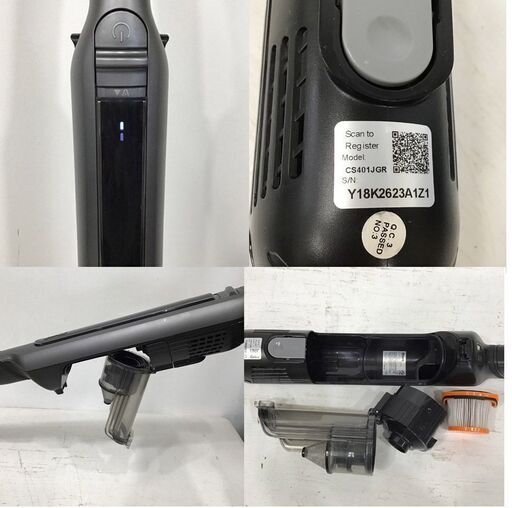 22R306 ジ5 Shark コードレススティッククリーナー CS-401J 取扱説明書付き 掃除機 充電式 中古品