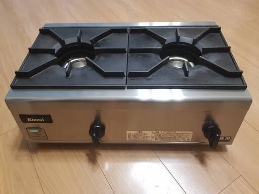 【値下げしました！ ￥12000→￥8000】リンナイ製 業務用火力が出る 都市ガス用ガスコンロ（2口） を売ります