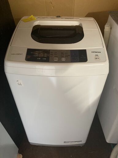 ☆中古￥8,500！HITACHI　5.0kg洗濯機　家電　2017年製　NW-50A型　幅54cmｘ奥行51cmｘ高さ97cm　【BJ016】