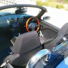コペンL880K H15年(2003年)  MOMOウッドハンドル 前後ドラレコ HID ETC PIAAアルミ イモビ 地デジ可ナビ 車検R6年4月迄 の画像