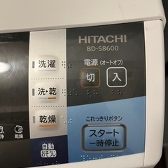 ドラム式洗濯機洗濯機　日立　BD-S8600の画像