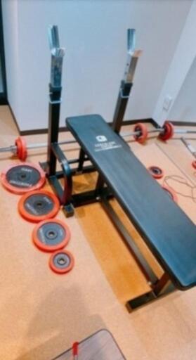 ベンチプレス+ダンベルセット+マット+プレート（総重量：60kg）