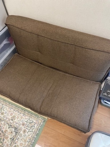ソファベッド　ブラウン