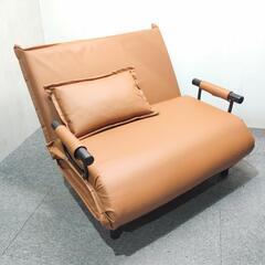 モデルルーム展示品 3way リクライニングソファーベッド ブラウン