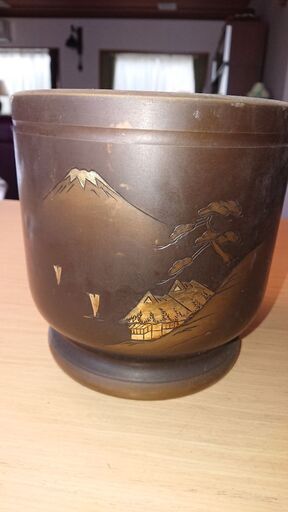 アンティーク　火鉢　二個セット新品 アンティーク火鉢(2個セット)金属製！灰付き