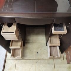 【鹿児島市リサイクルショップスターズ吉野店】ドレッサー 鏡台 三面鏡 お化粧 鏡 小物 ダークブラウン 木目調の画像