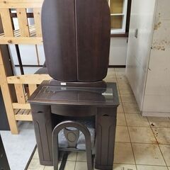 【鹿児島市リサイクルショップスターズ吉野店】ドレッサー 鏡台 三面鏡 お化粧 鏡 小物 ダークブラウン 木目調の画像