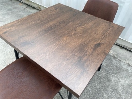 美品◇ナフコ ダイニング3点セット◇ヴィンテージ風◇ウォールナット調◇レグルスチェア◇シンプルモダン★