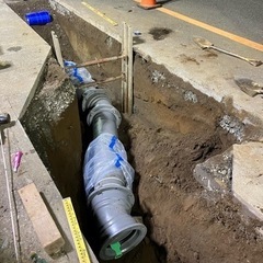 スポットでも、正社員雇用も可能上下水道工事、経験者18000円！未経験者13000運転免許必須❗️の画像