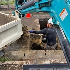 スポットでも、正社員雇用も可能上下水道工事、経験者18000円！未経験者13000運転免許必須❗️の画像