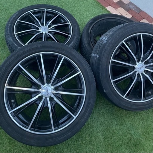 中古　アルミ　◆マナレイ　MANARAY　VERTEC　VR-5　ブラポリ◆114.3/5H　17/7J　+55◆225/45R17◆4本セット　ジャンク