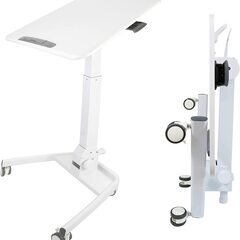 【正規販売店アウトレット】ガス圧式 昇降デスク 天板角度調整可能  ホワイト SD71-WH
