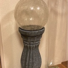 太陽電池　ソーラーパネル付き　オブジェ　陶器　間接照明　ライト