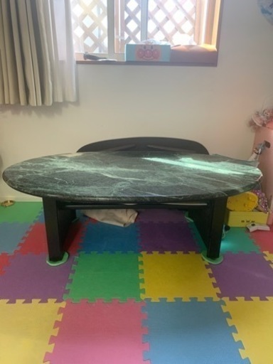 大理石テーブル　幅125×奥70×高39