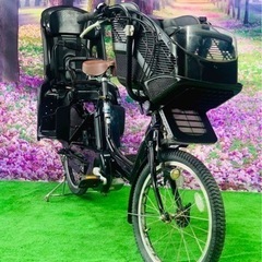 4418 🆕🔋新品長生き8.9A 🆕🛞新品日本製タイヤ　🚲子供乗せ電動自転車　🌟ヤマハの画像