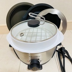 【新品未使用＆美品】 9020円レコルト ポットデュオカリテ 煮る蒸す焼く揚げる炊く1台5役 グリルプレートオプション付きの画像