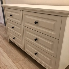 【差し上げます】ニトリ　ホワイト　カントリー調ローチェストの画像