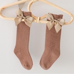 リボン透かし編みソックス🧦の画像