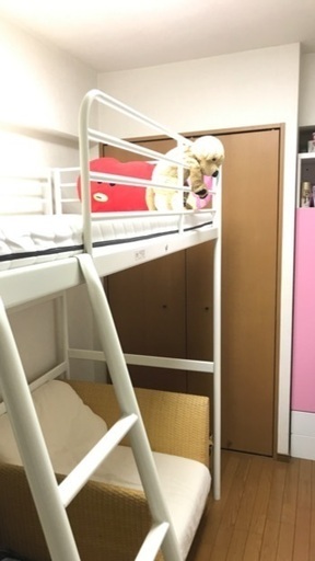 【値下げ交渉可】イケア IKEA ロフトベッド マットレス付きホワイト