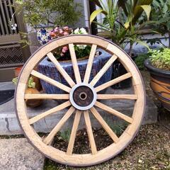 骨董品　アンティーク　大八車　車輪　古民具　オブジェ　の画像