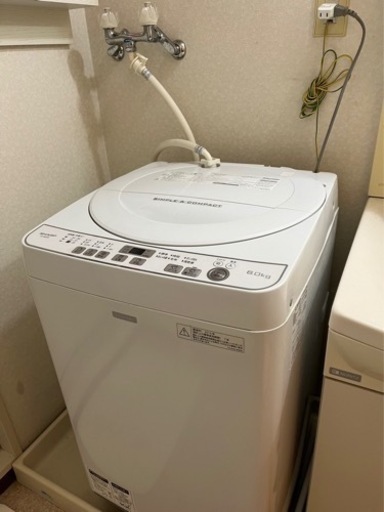 【受け渡し確定】SHARP シャープ 全自動洗濯機 6.0kg