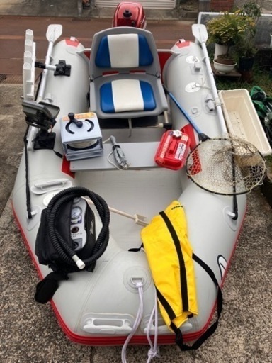 アキレスゴムボート2馬力ホンダ船外機魚探などなどフルセット