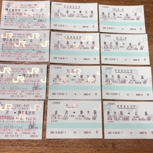 サイコロきっぷ　広島⇄金沢　2名分
