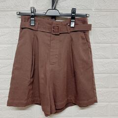 [新品]ベルト付きショートパンツ ショートパンツ ブラウン　茶 ...