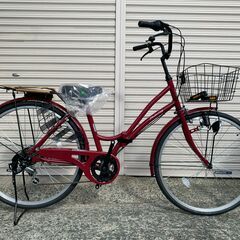 新品☆未使用 ママチャリ オートライト付き 26インチ シマノ6段