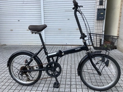 【20インチ折りたたみ】6段変速、前かご、泥除け付き　若林自転車　唐崎店　SALE中❗️
